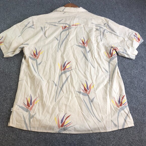 Katin Shirt Mens XL Tan Beige Short Sleeve Camp Loop Collar Hawaiian Comfort - Picture 7 of 10